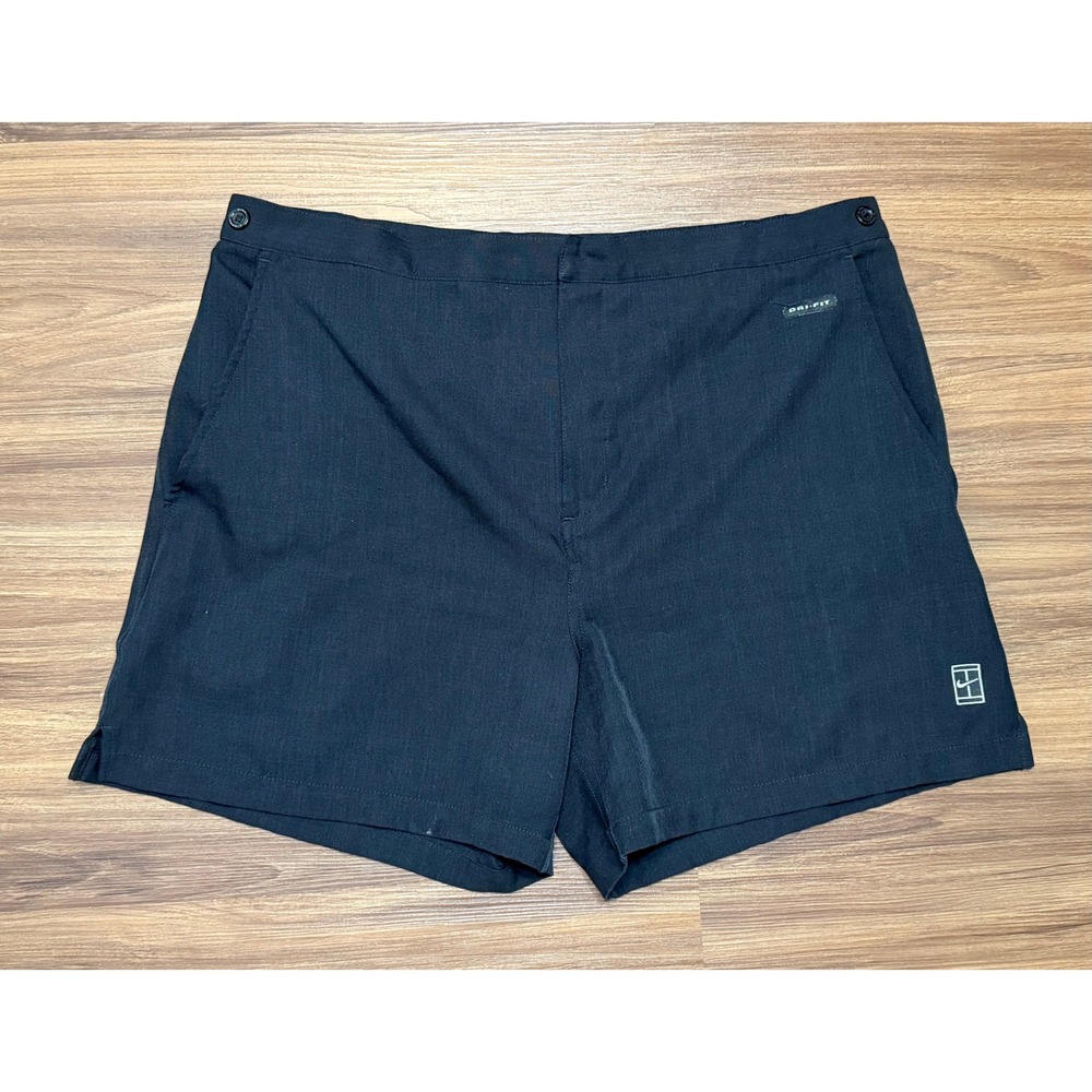 Vintage 90s Nike Challenge Court Dri-FIT Mens Tennis 5" Shorts Black Size 38